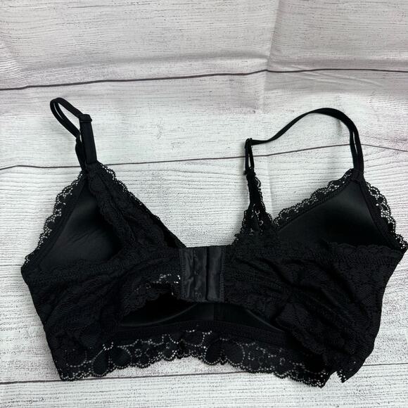 Aerie Real Happy Black Wireless Lightly Lined Candy Lace Bra Size 34C - Picture 6 of 11